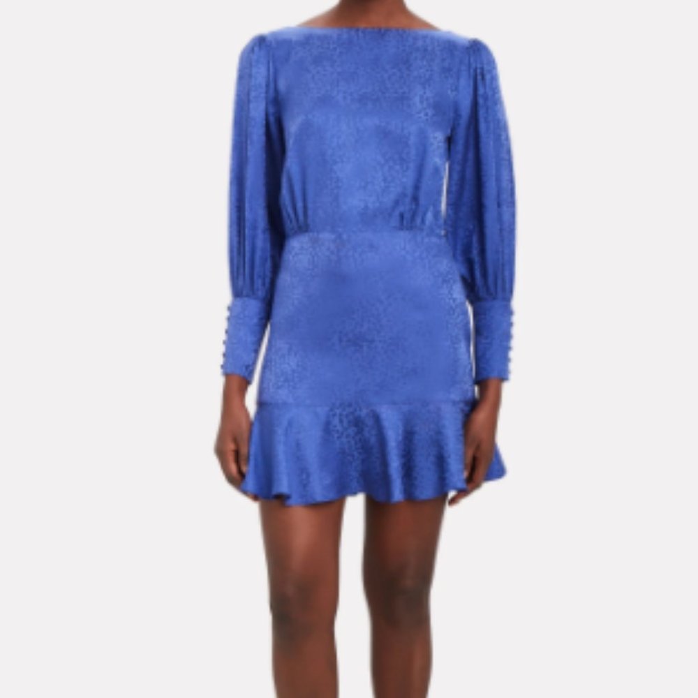 Intermix Nicola Cheetah Jacquard Silk Dress